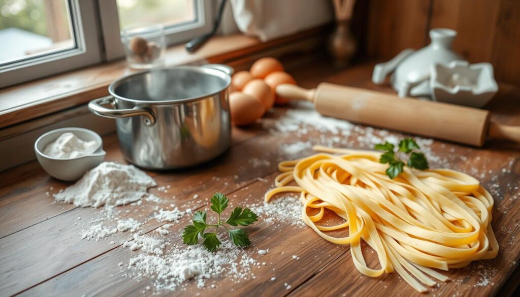 Preparing Pasta for Beef Stroganoff